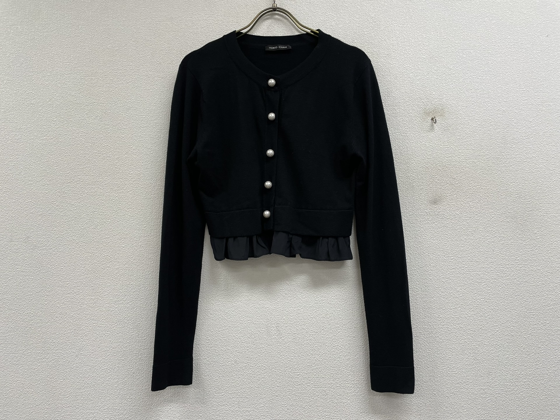 YOKO CHAN YCN-318-047 Pearl Frill Cardigan