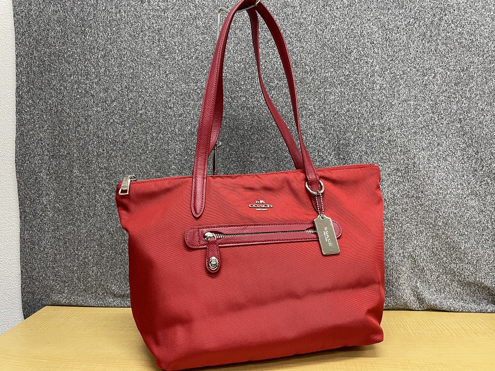 COACH 35500 ナイロン×レザートートバッグ