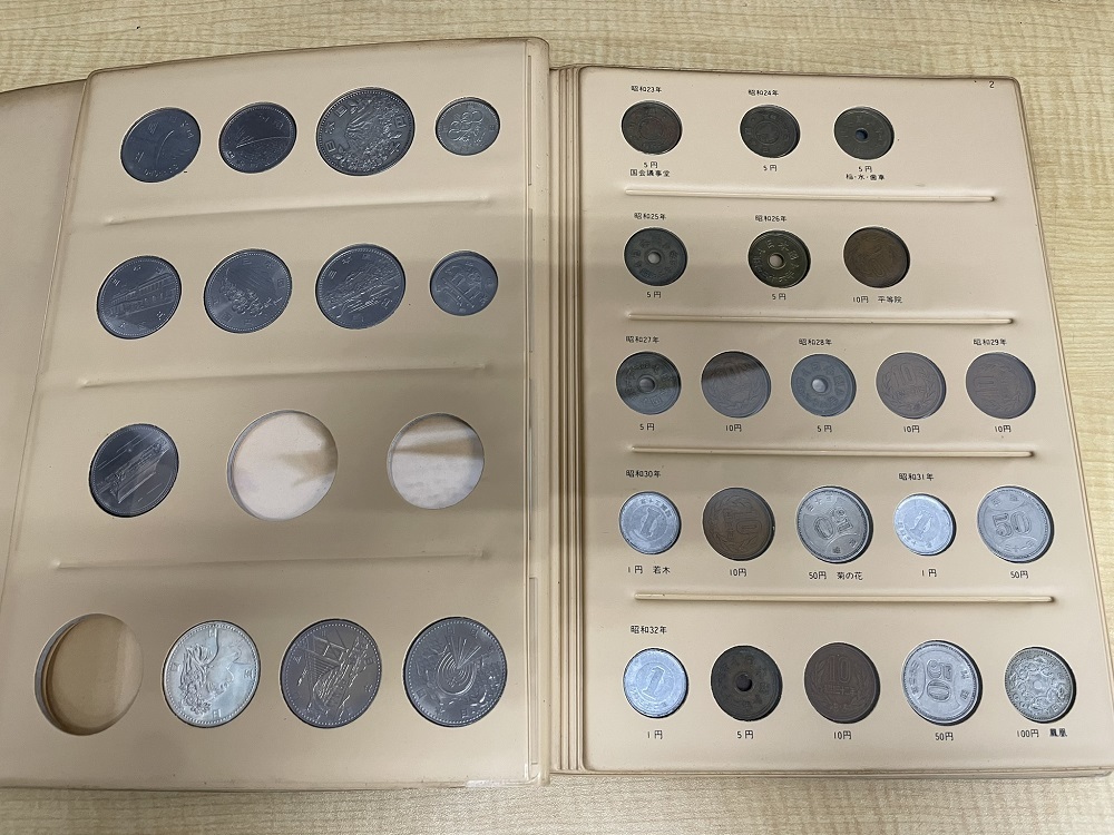 古銭、現代銭、記念硬貨、コインブック