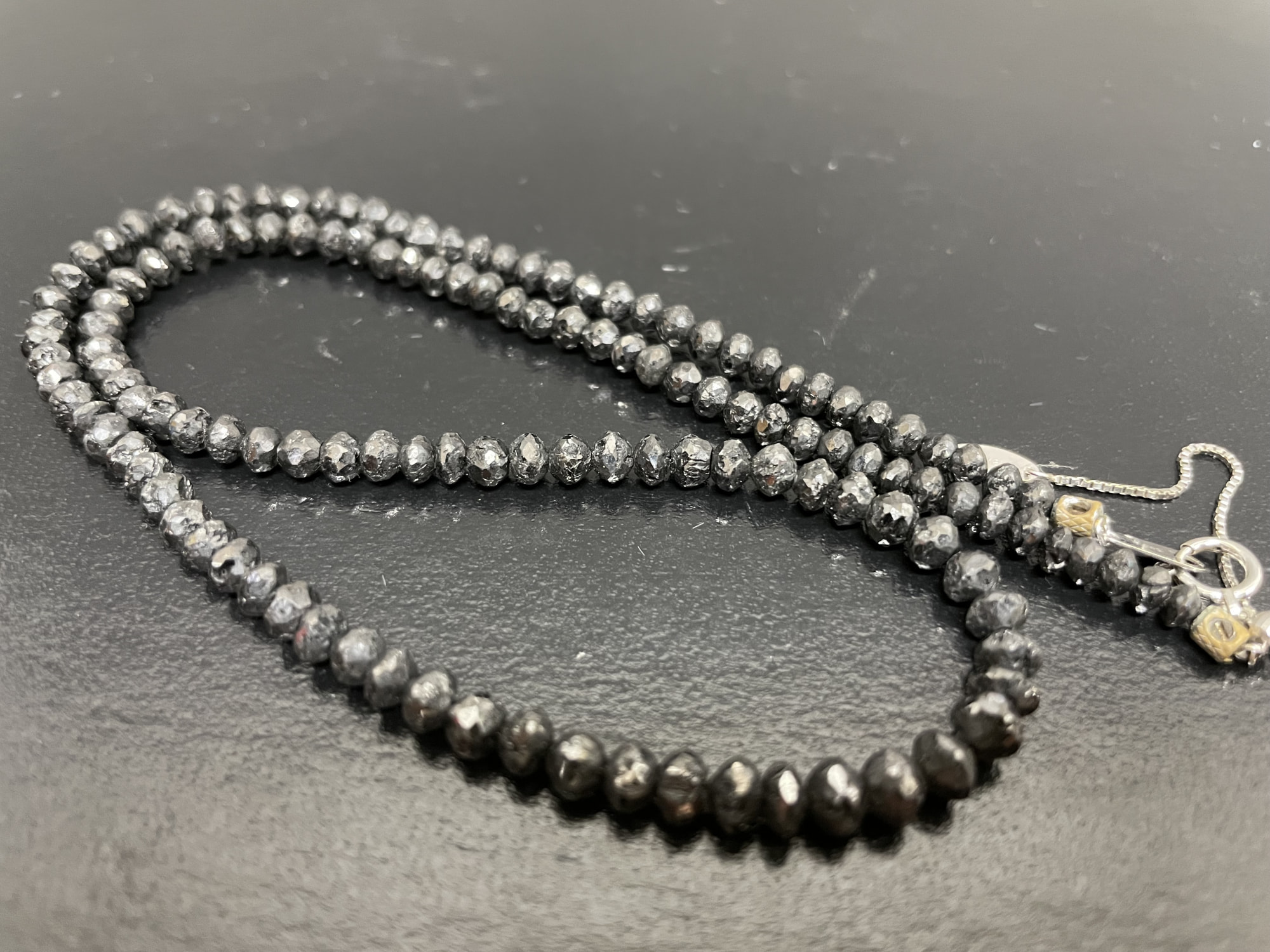 K18ホワイトゴールドブラックダイヤネックレス ダイヤモンド50ct
