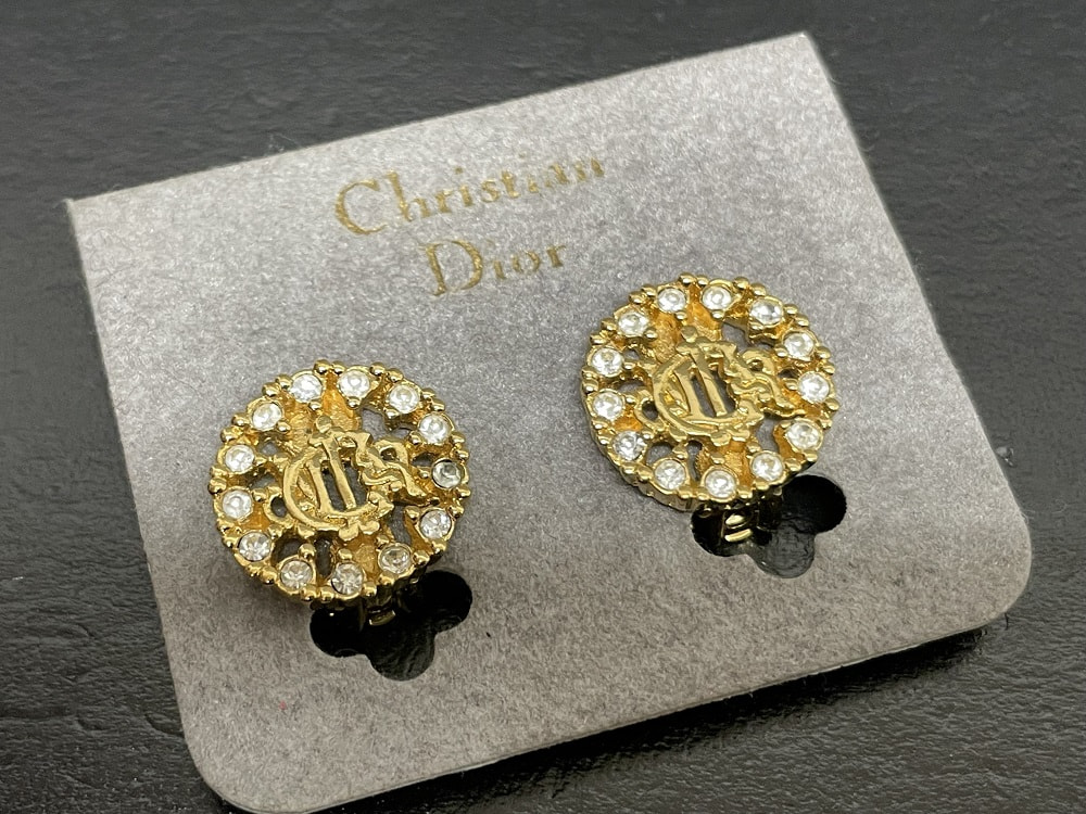 Christian Dior ラインストーンイヤリング