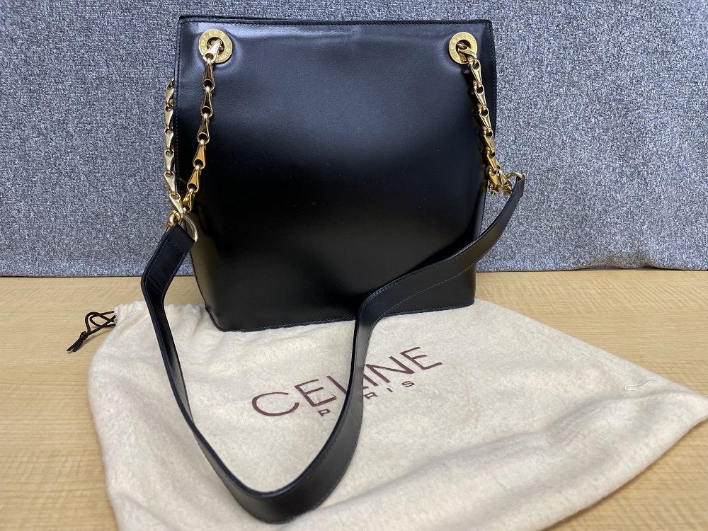 CELINE チェーンショルダーレザーバッグ