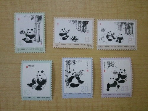中国切手 1973年 オオパンダ6種完