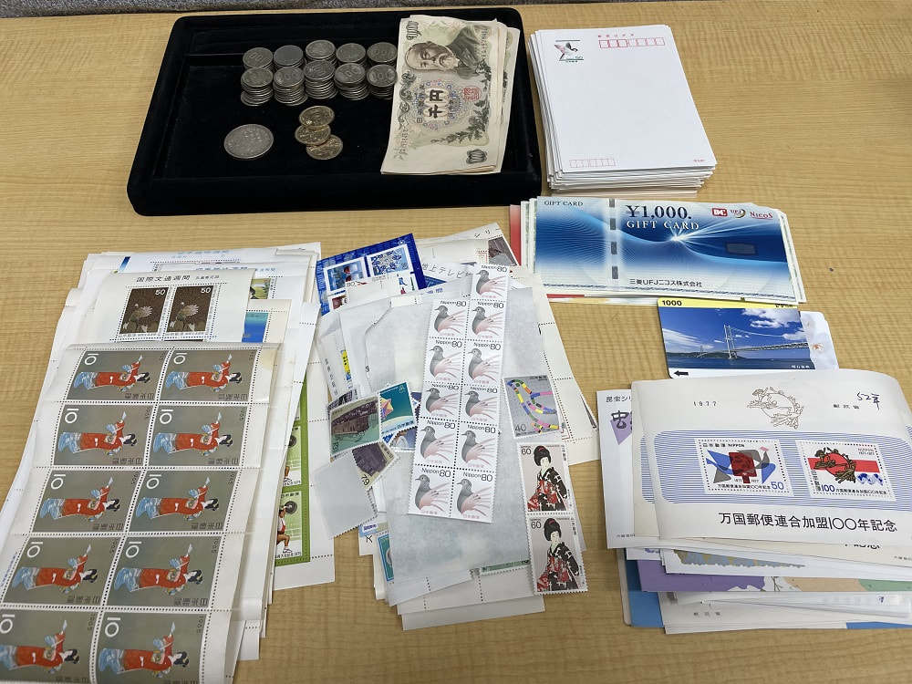 記念切手シート、小型シート、バラ、ハガキ、金券、現代銭