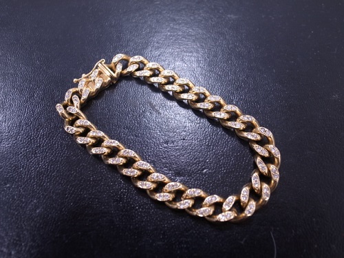 K18 喜平ブレスレット ダイヤ1.71ct