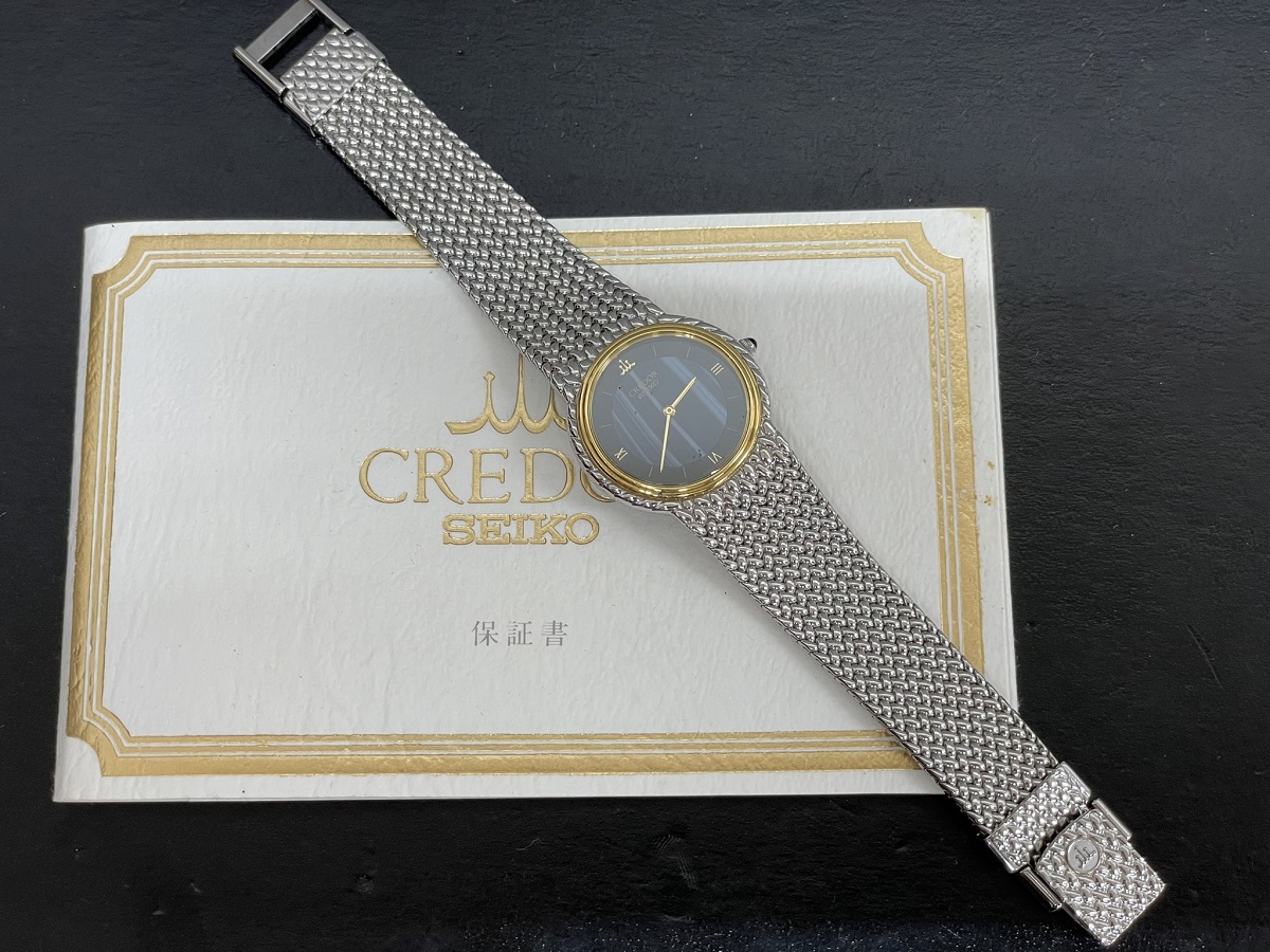 SEIKO CREDOR 5A70-0260 18KTベゼルレディースクォーツ腕時計
