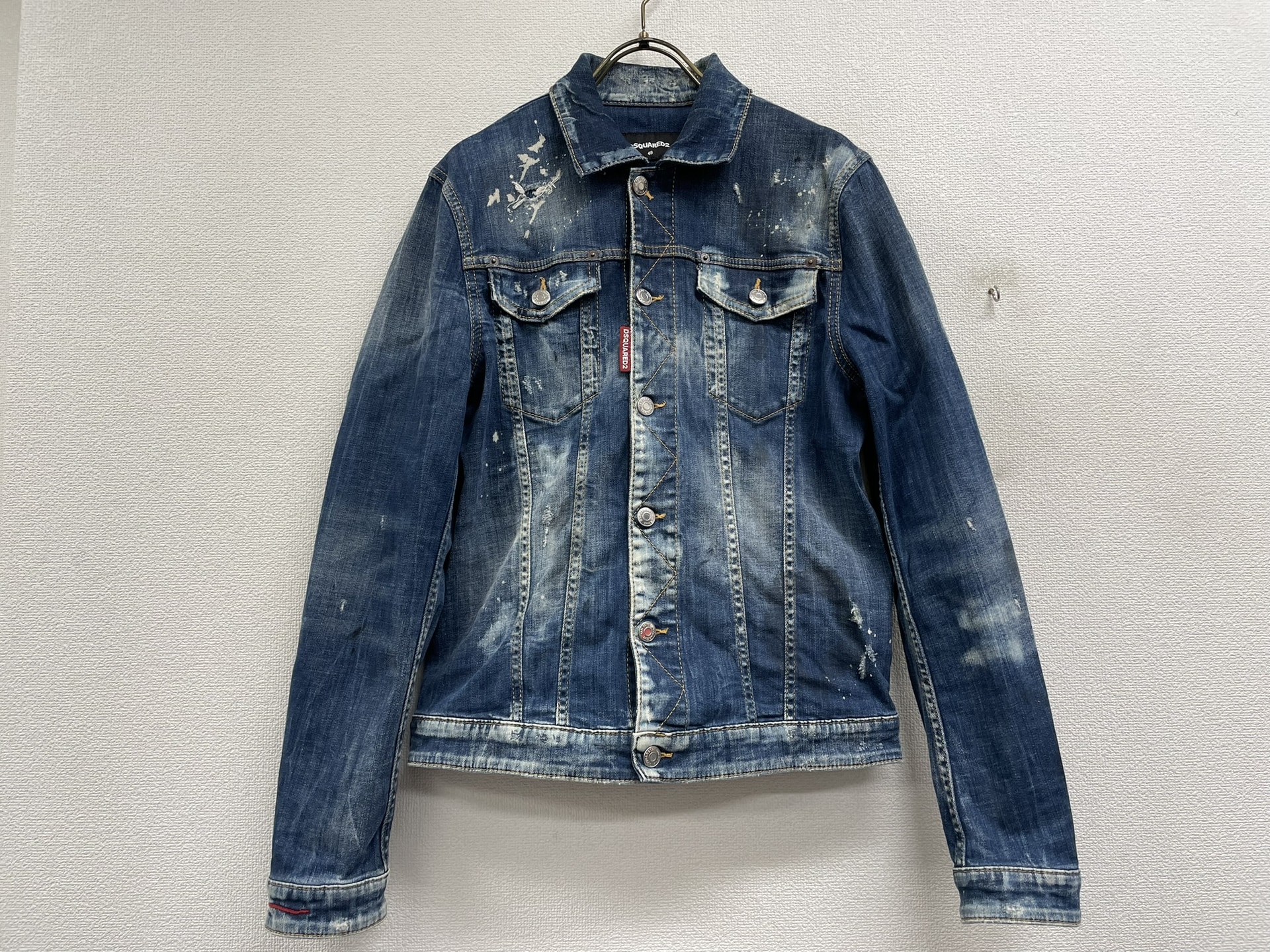 DSQUARED2 S74AM0846 ペイントストレッチデニムジャケット