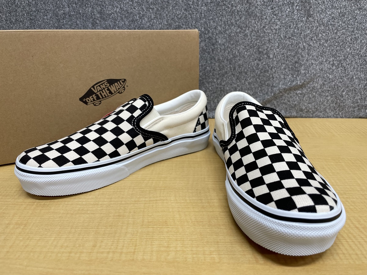 VANS V98CLA SLIP ON BLKWHT CHECK