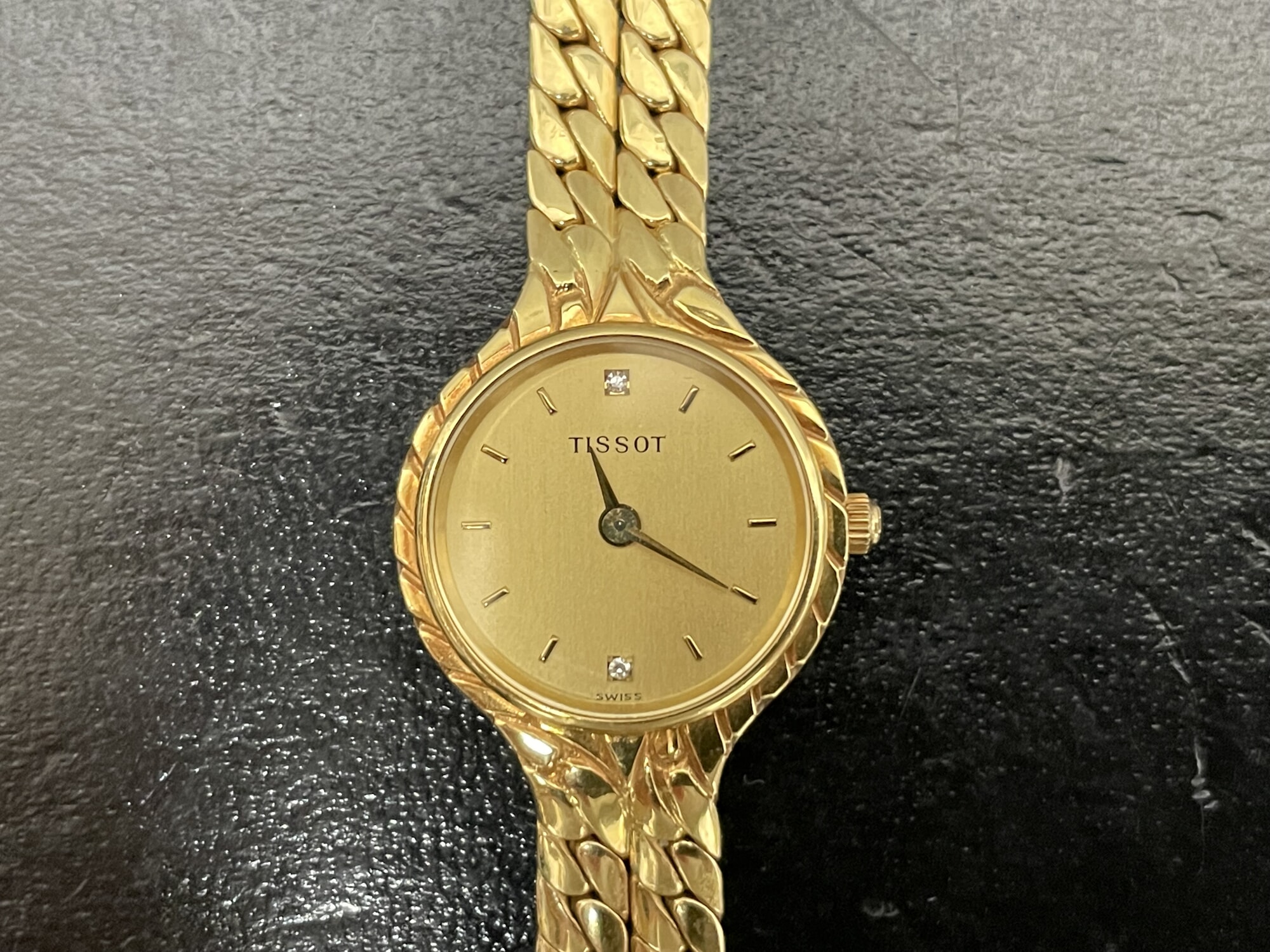 TISSOT 2Pダイヤ金無垢レディース腕時計