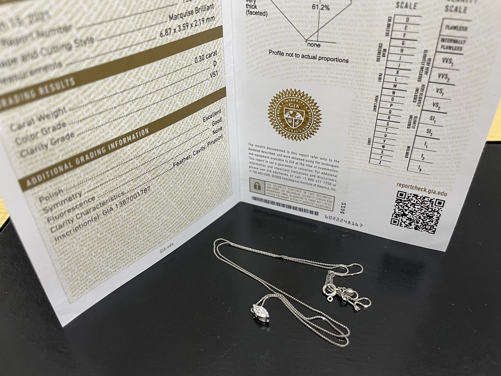 プラチナダイヤモンドネックレス ダイヤ0.3ct