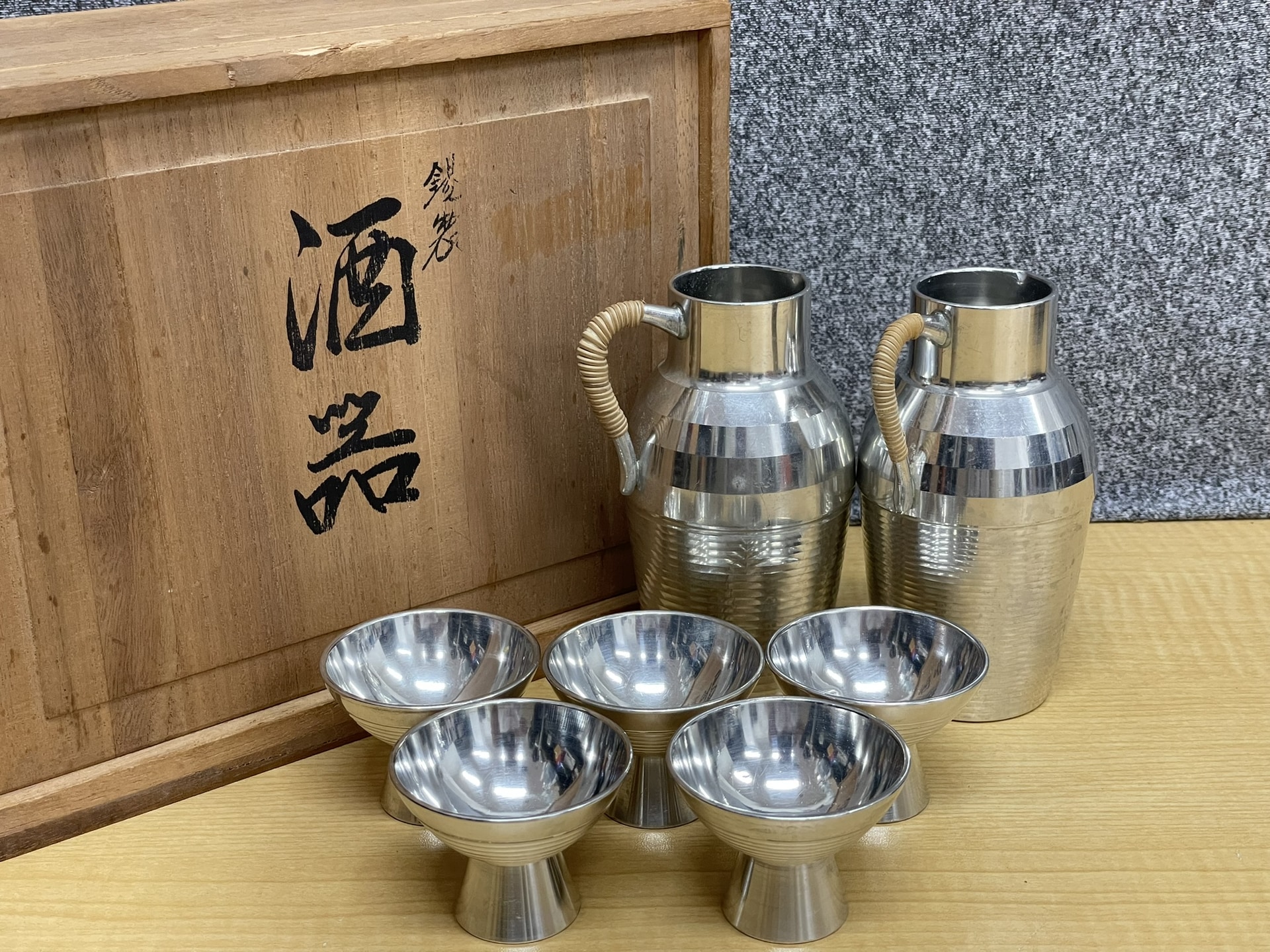 錫半 錫製酒器揃 徳利2本盃5客セット