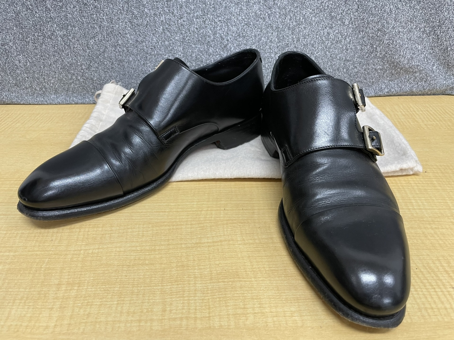 Santoni M652 ダブルモンクストラップレザーシューズ