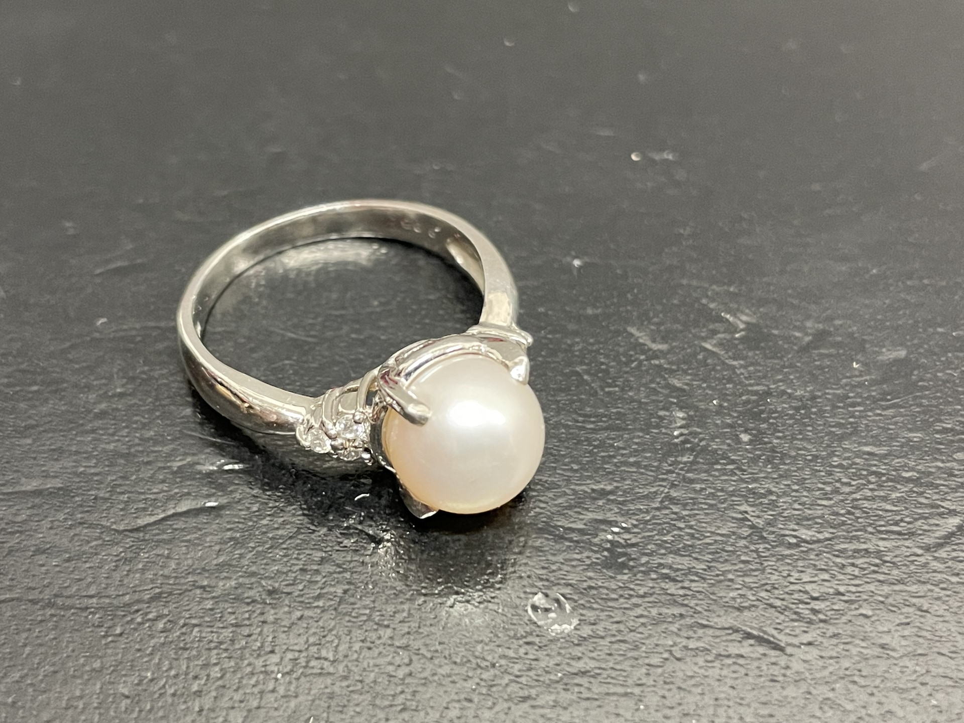 プラチナリング パール8.7mm ダイヤ0.08ct