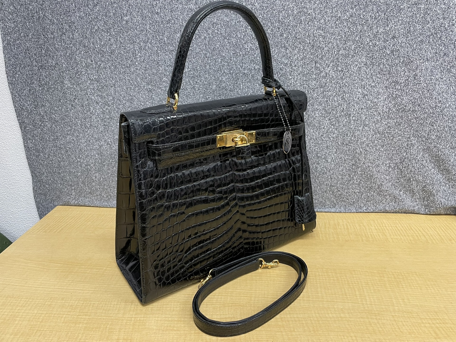 JRA 日本製クロコダイル ケリー型ハンドバッグ