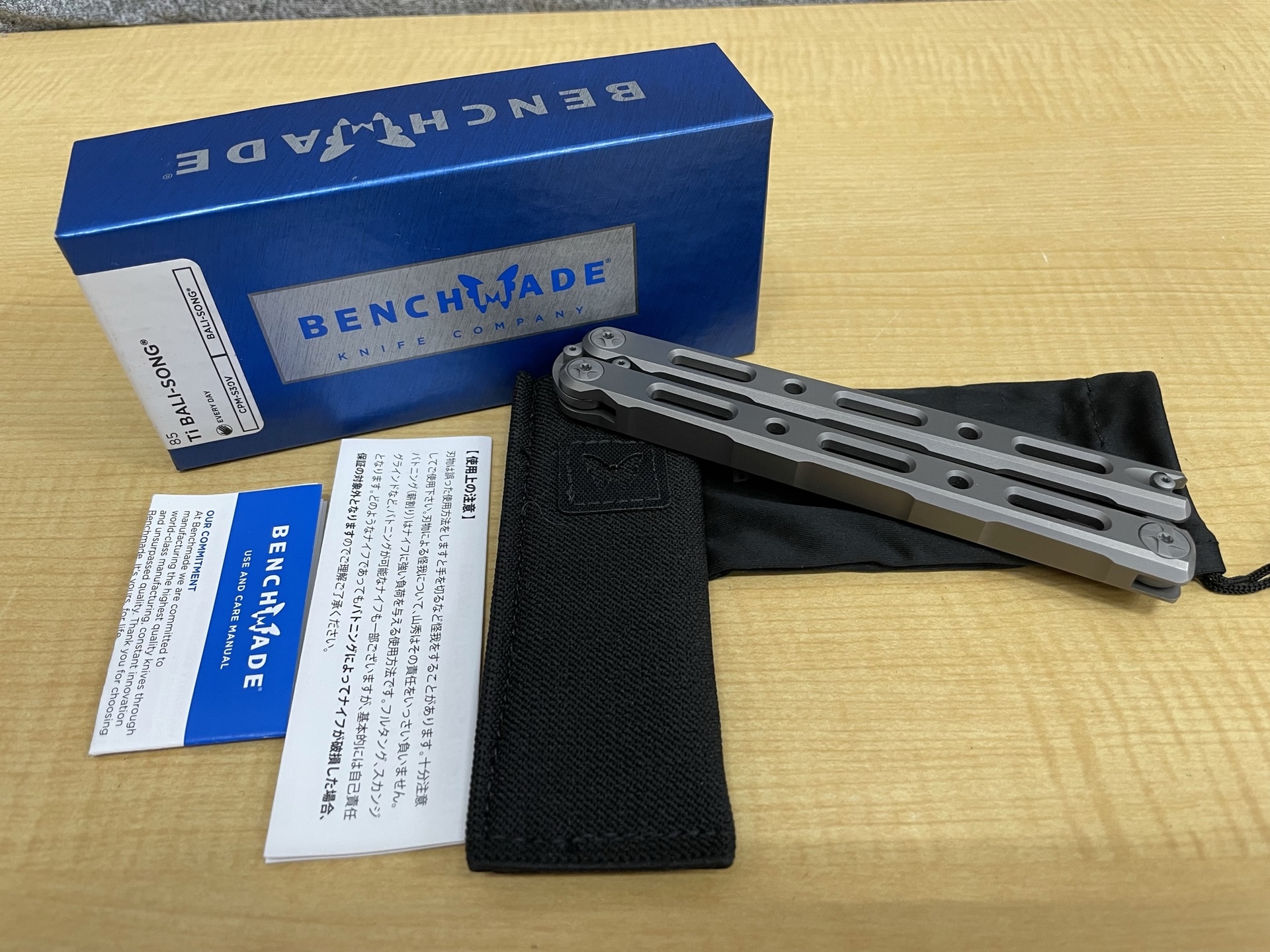 BENCHMADE 85 BILLET Ti BALI-SONGバタフライナイフ
